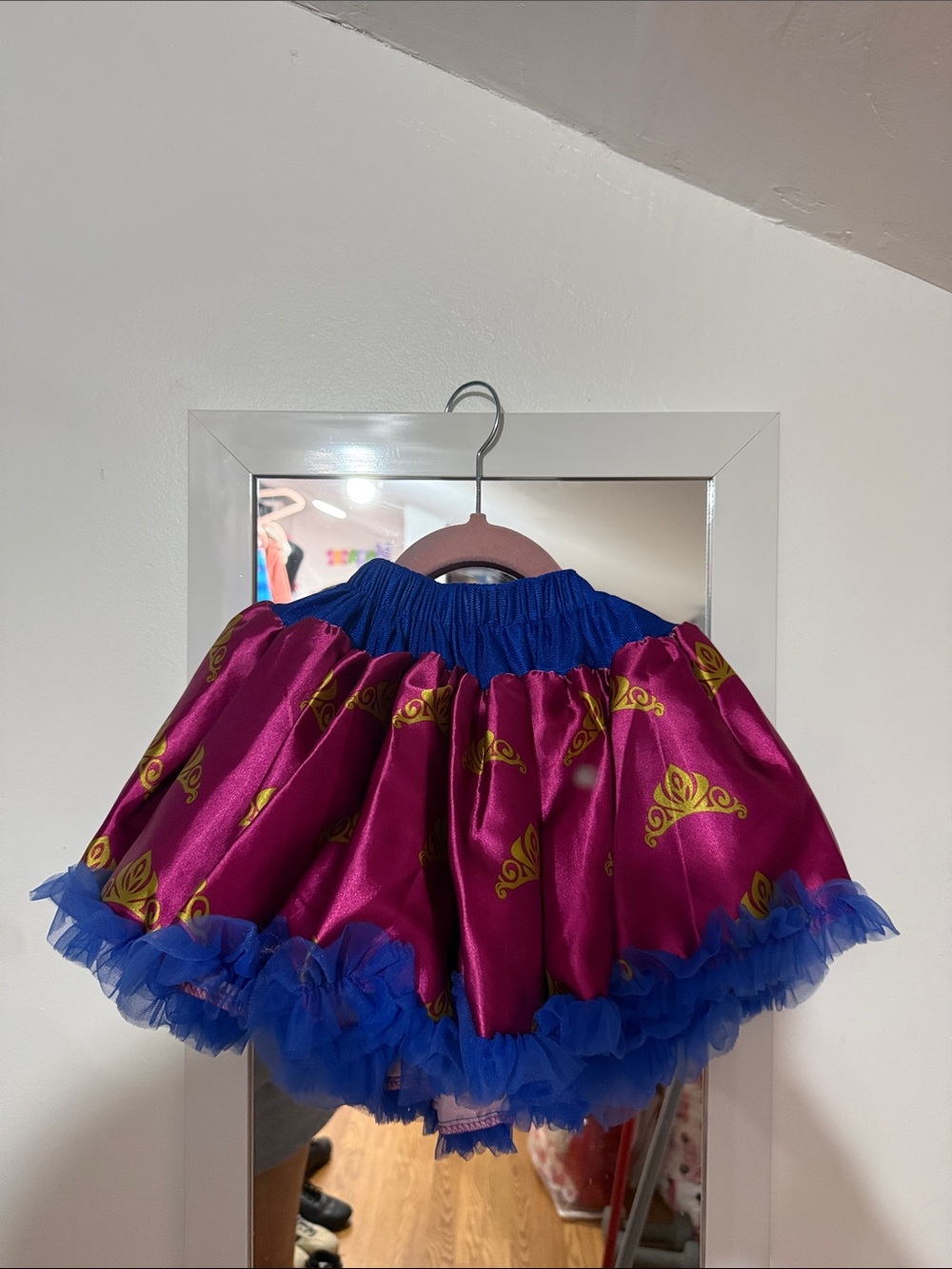 Disney Girls Magenta and Royal Blue Tulle Skirt (Frozen Princess Anna)